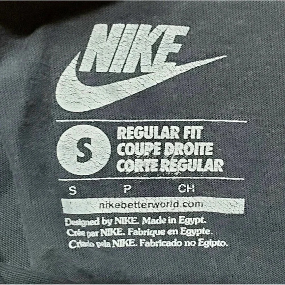 Nike  Men's Big Spell Out Logo Short Sleeve T-Shirt Black Size Small Regular Fit - Picture 5 of 8